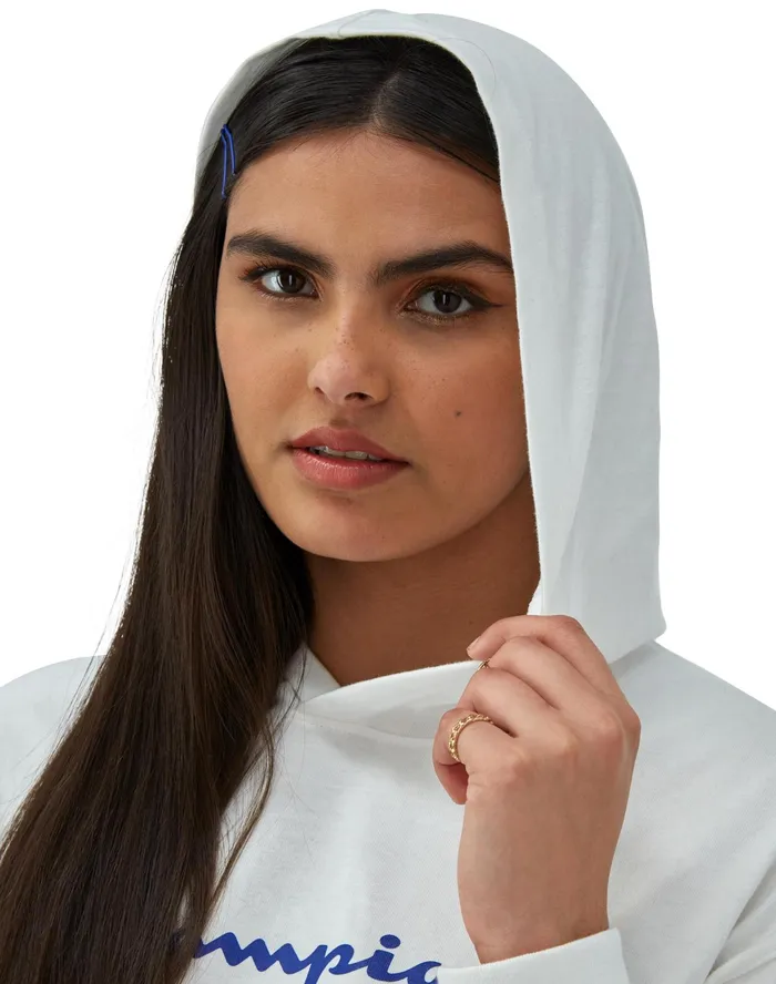 TShirt Hoodie Script Logo White Women Champion Hoodies and Sweatshirts