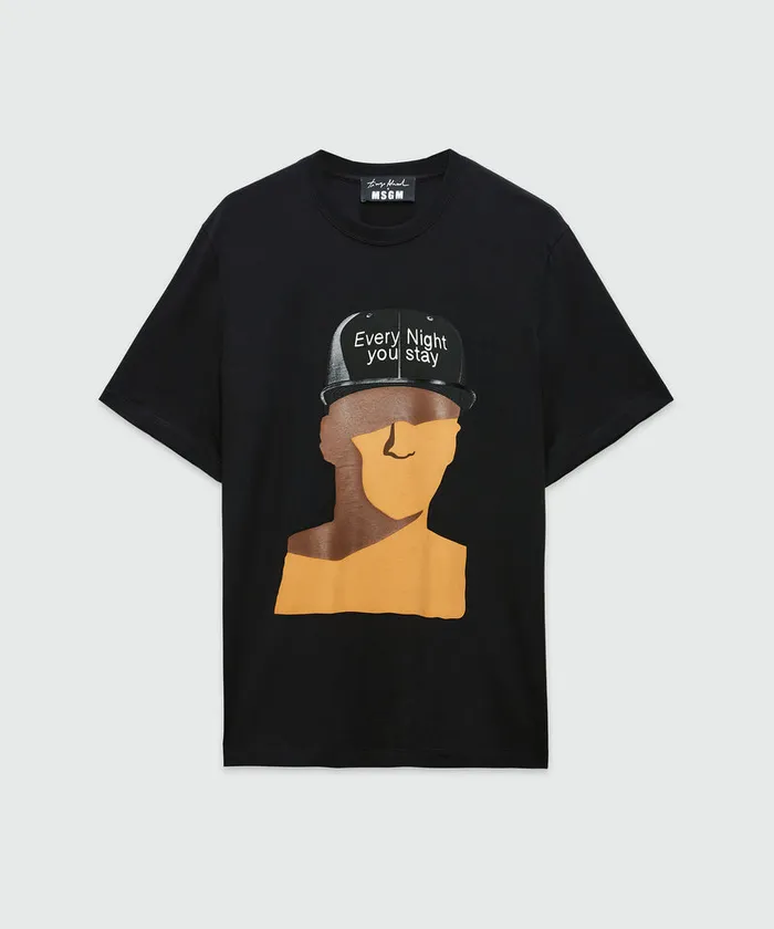 TShirt With 034Every Night You Stay034 Print Men MSGM Tshirts