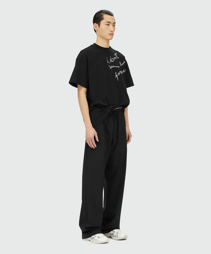 TShirt With 034I Don039t Wanna Live Forever034 Quote Men MSGM Tshirts