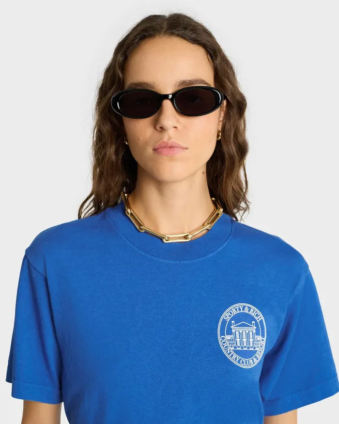 TShirts and Tops Women Sporty and Rich Vendome Resort TShirt 8211 Paris BlueWhite