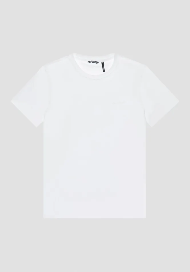 TShirts And Polo Men Antony Morato Regular Fit Cotton Viscose Logo Tone On Tone TShirt White