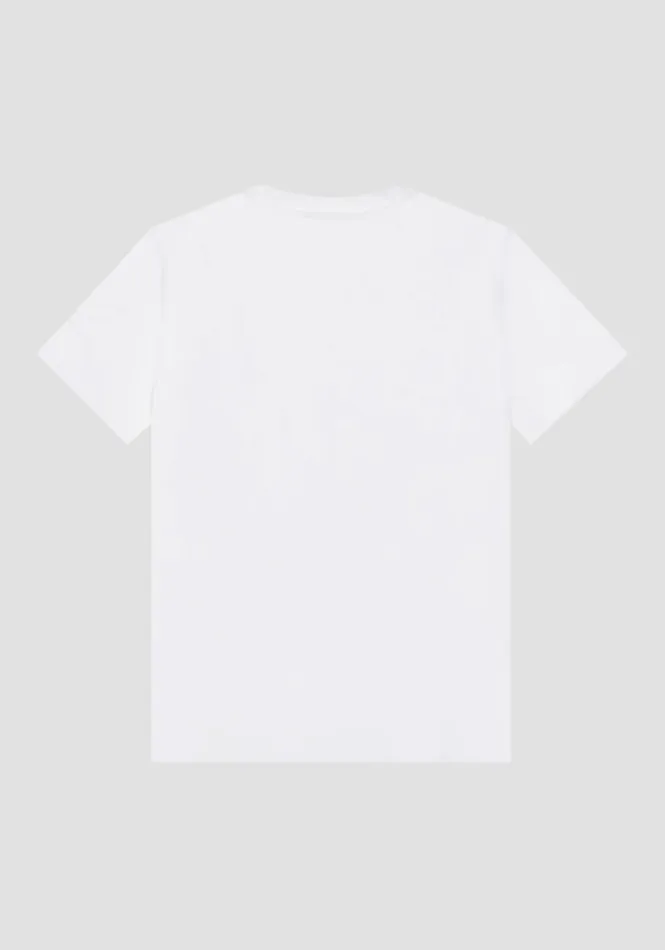 TShirts And Polo Men Antony Morato Regular Fit Cotton Viscose Logo Tone On Tone TShirt White