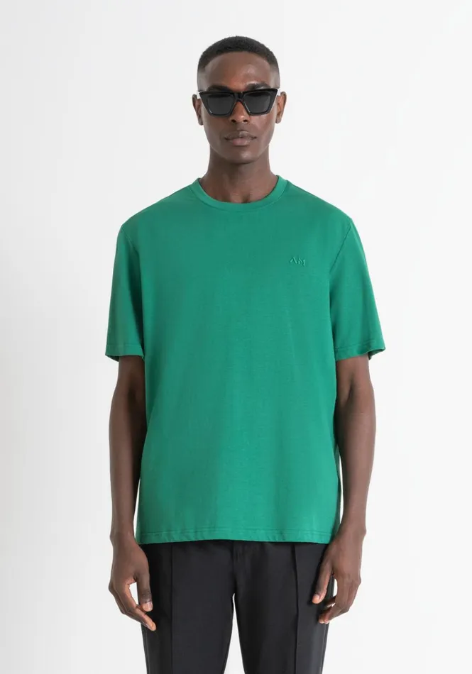 TShirts And Polo Men Antony Morato Relaxed Fit TShirt In Structured Jersey Cotton Flag Green TShirts And Polo Men Antony Morato Relaxed Fit TShirt In Structured Jersey Cotton Flag Green