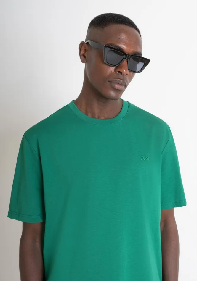 TShirts And Polo Men Antony Morato Relaxed Fit TShirt In Structured Jersey Cotton Flag Green