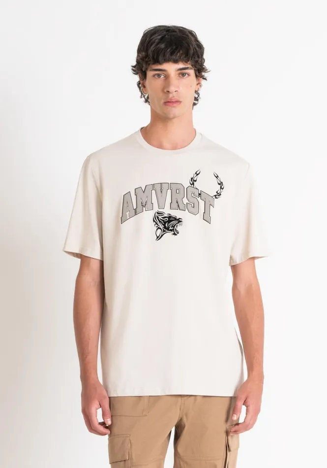 TShirts And Polo Men Antony Morato Relaxed Fit TShirt In Structured Jersey Cotton Paper TShirts And Polo Men Antony Morato Relaxed Fit TShirt In Structured Jersey Cotton Paper