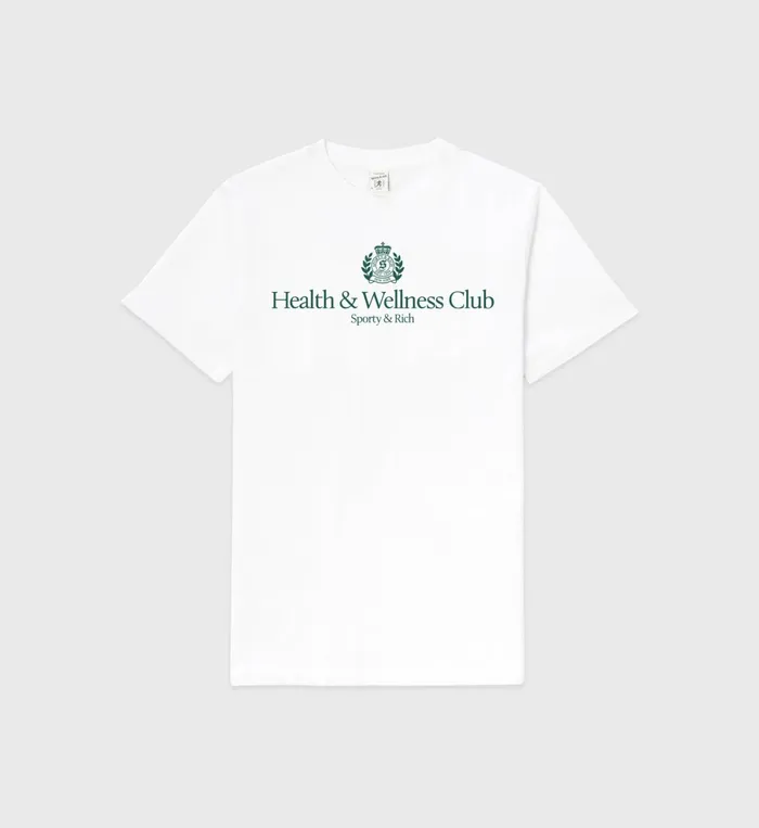 TShirts Men Sporty and Rich HandW Crest TShirt 8211 WhiteAlpine