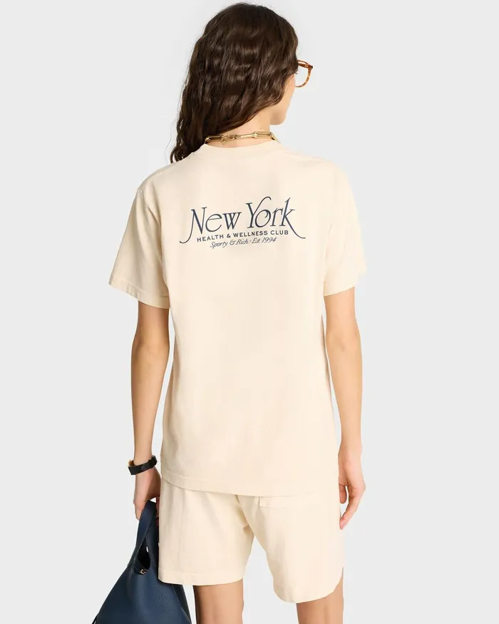 TShirts Men Sporty and Rich NY 94 TShirt 8211 CreamNavy