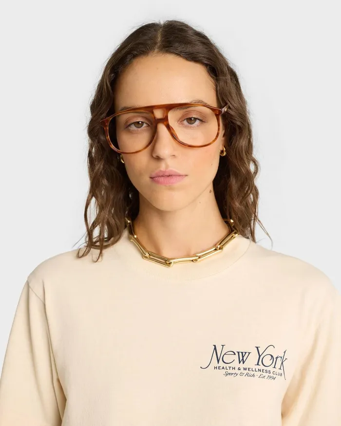 TShirts Men Sporty and Rich NY 94 TShirt 8211 CreamNavy