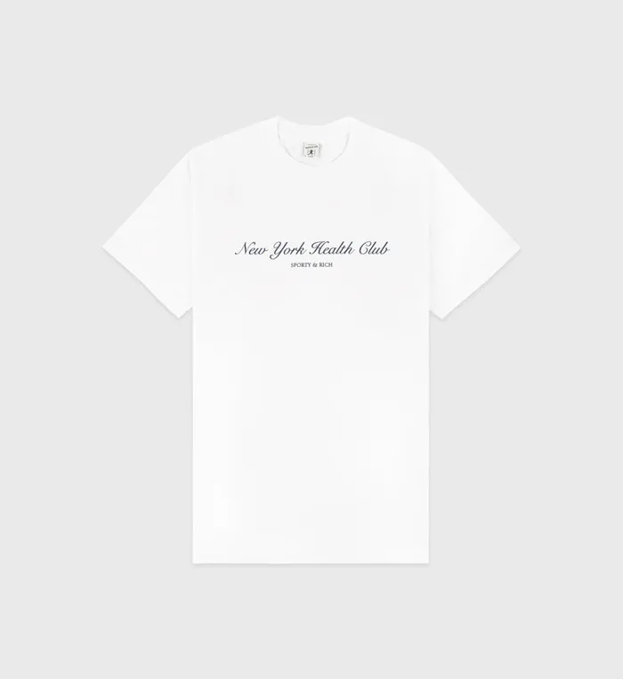TShirts Men Sporty and Rich NY Health Club TShirt 8211 WhiteNavy