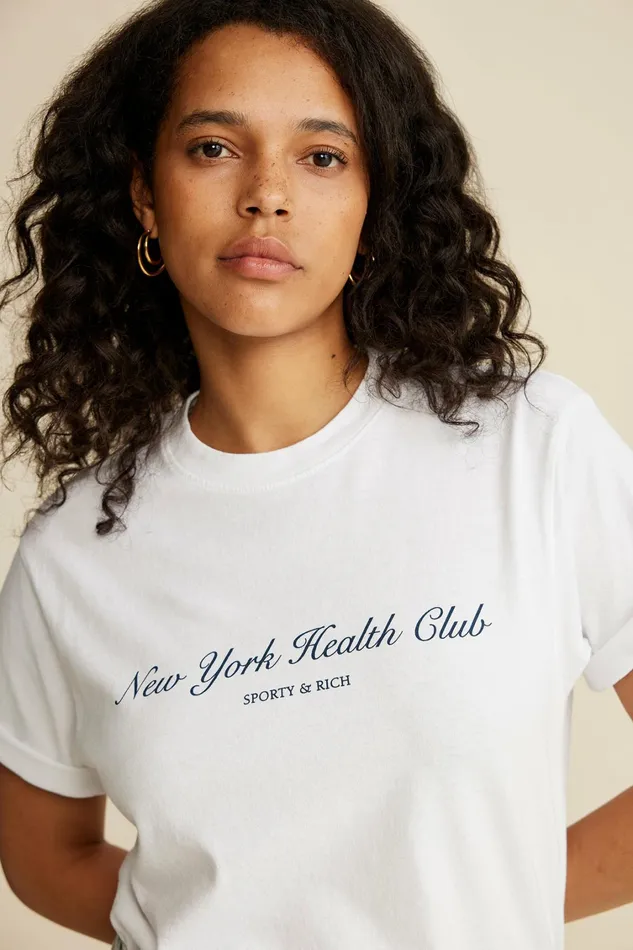 TShirts Men Sporty and Rich NY Health Club TShirt 8211 WhiteNavy