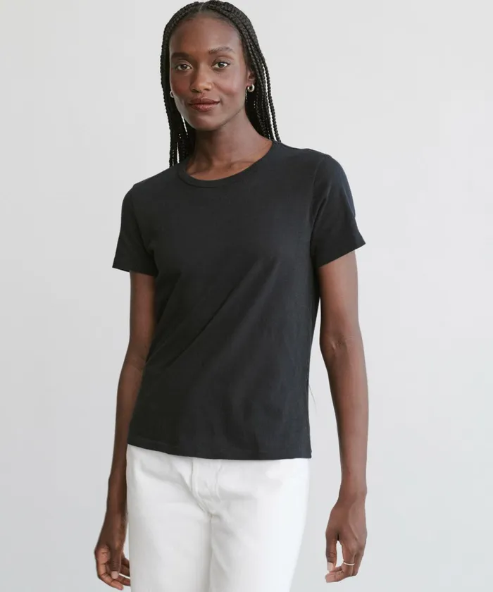 Tees and Tanks Women Jenni Kayne Cotton Slim Tee Black