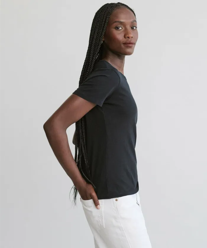 Tees and Tanks Women Jenni Kayne Cotton Slim Tee Black