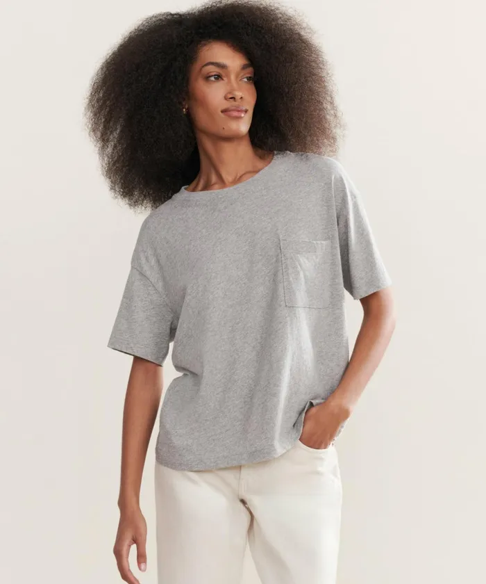 Tees and Tanks Women Jenni Kayne Vintage Pocket Tee Heather Grey