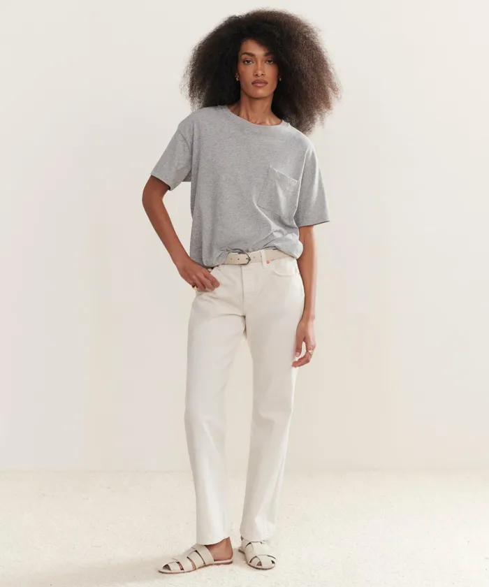 Tees and Tanks Women Jenni Kayne Vintage Pocket Tee Heather Grey