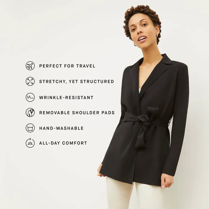 The Merritt Wrap Jardigan Black Women Sweaters M M LaFleur