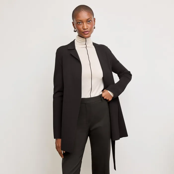 The Merritt Wrap Jardigan Black Women Sweaters M M LaFleur