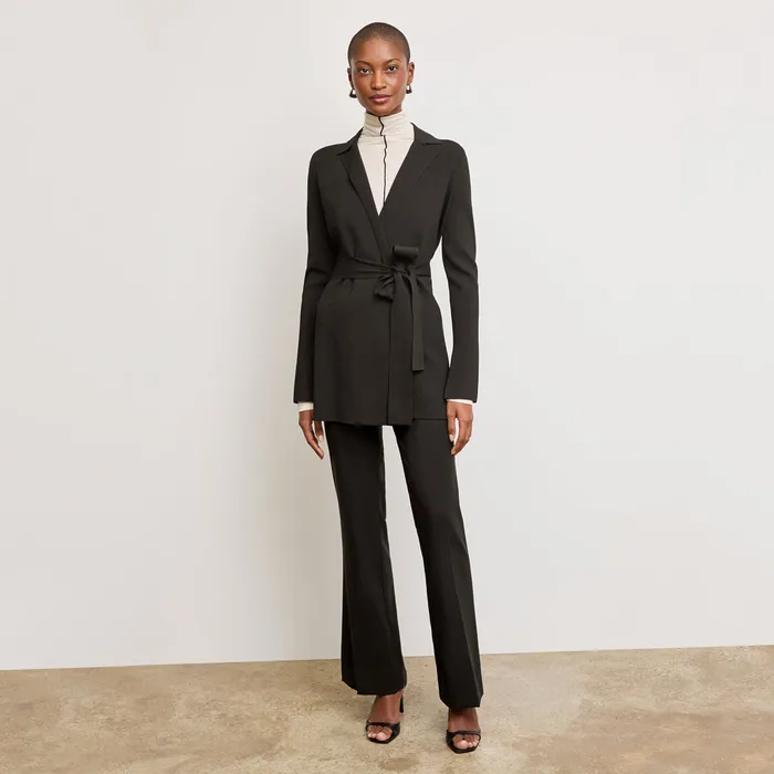 The Merritt Wrap Jardigan Black Women Sweaters M M LaFleur