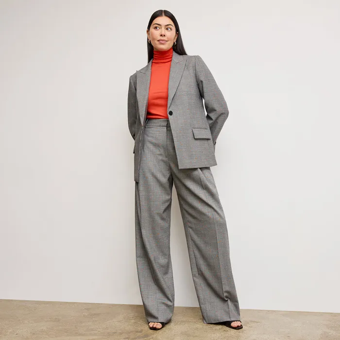 The Rina Sculptural Pant 8211 Sharkskin Mixed Check Women Pants M M LaFleur