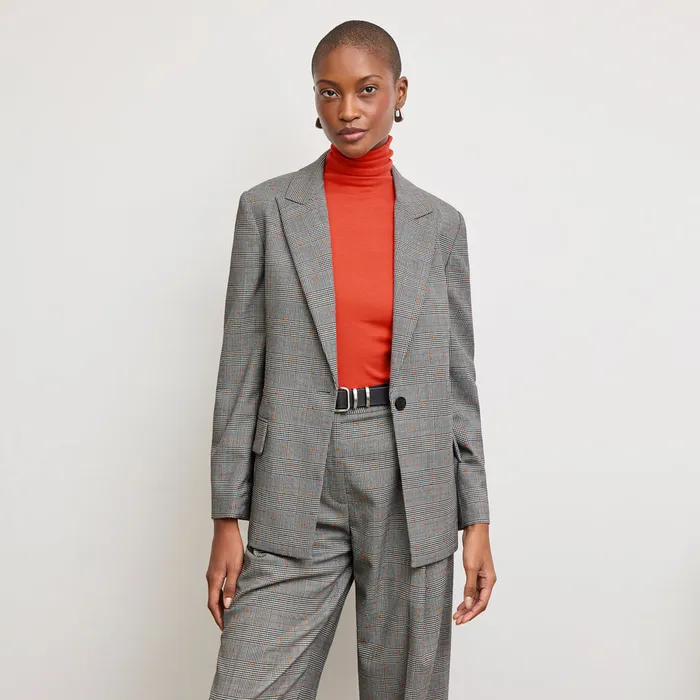 The Rina Sculptural Pant 8211 Sharkskin Mixed Check Women Pants M M LaFleur