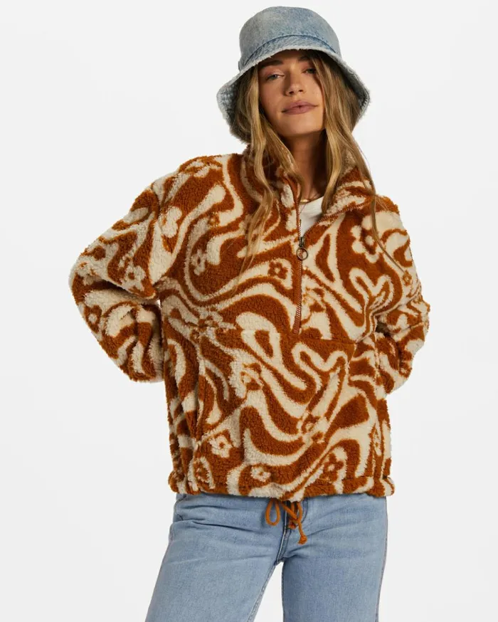Time Off HalfZip Fleece Pullover Cider Women Billabong Sweatshirts and Fleece