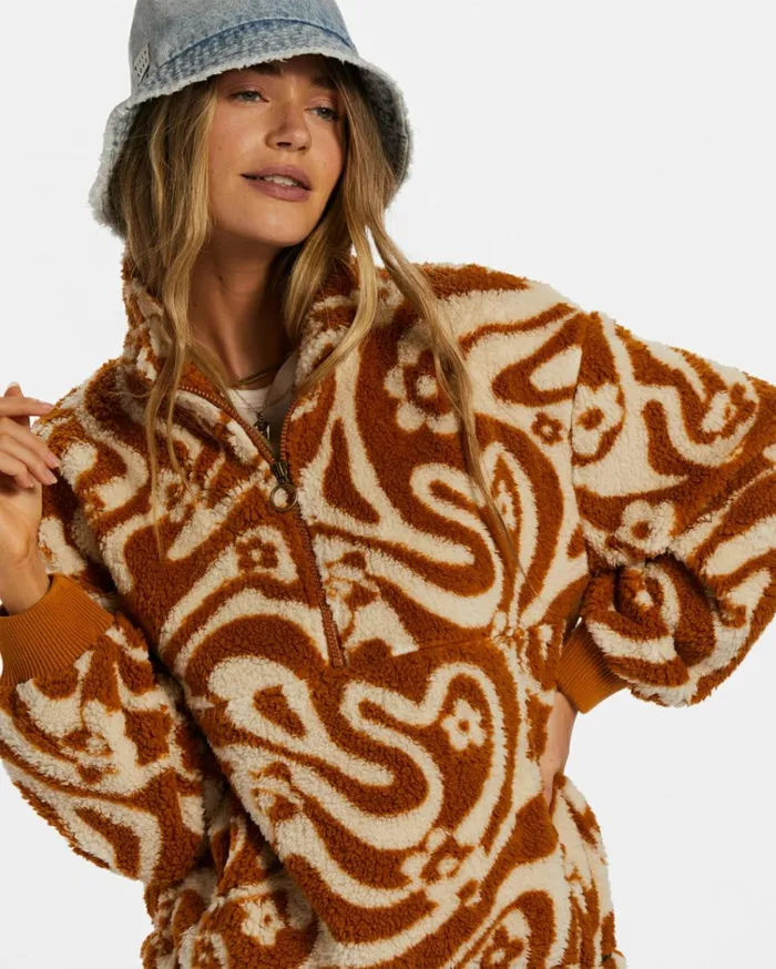 Time Off HalfZip Fleece Pullover Cider Women Billabong Sweatshirts and Fleece