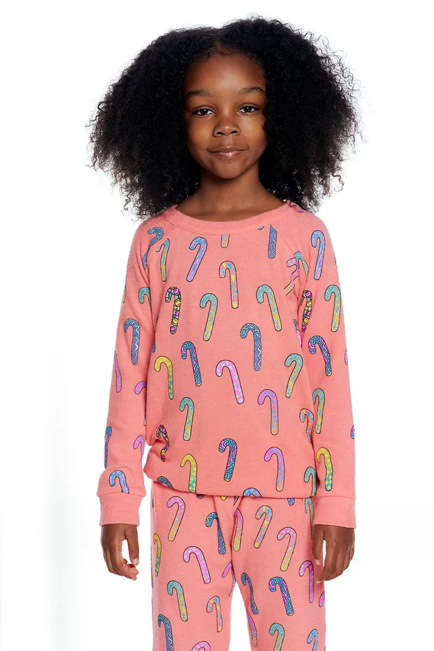 Tops Chaser Brand Girls Neon Candy Canes