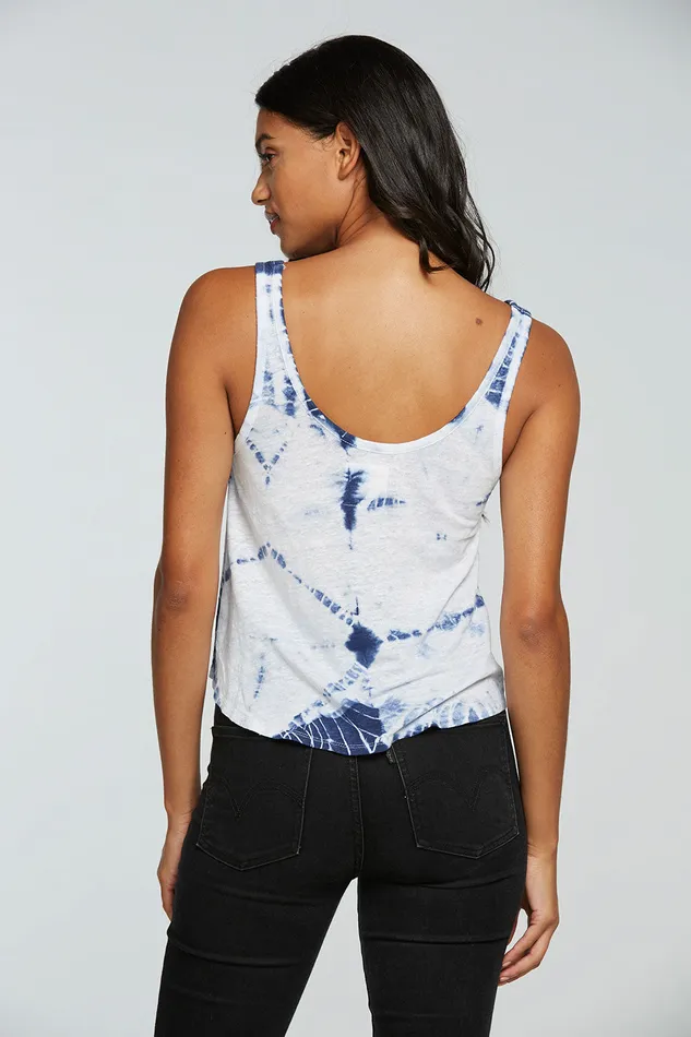 Tops Chaser Brand Womens Linen Jersey Flouncy Double Scoop Tank