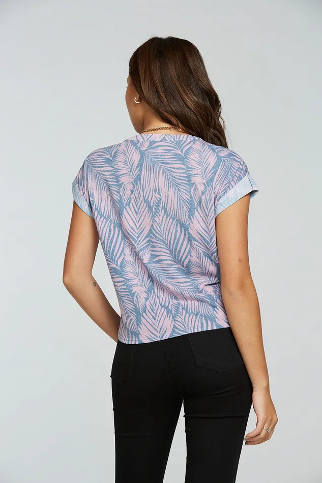 Tops Chaser Brand Womens rPET Vintage Jersey Drop Shoulder Rolled Short Sleeve Tee