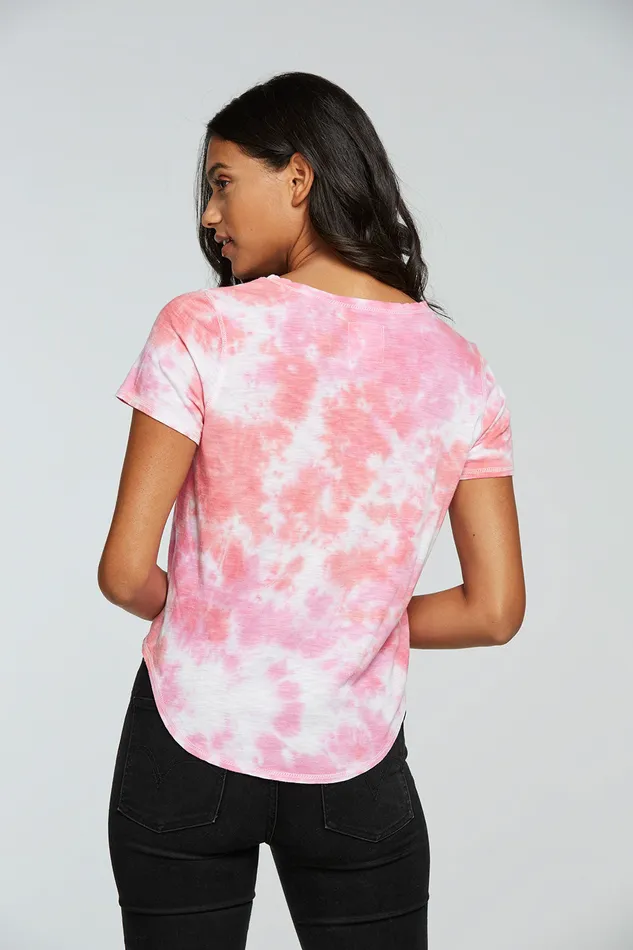 Tops Gauze Jersey Short Sleeve Hi Lo Shirttail Tee Chaser Brand Womens