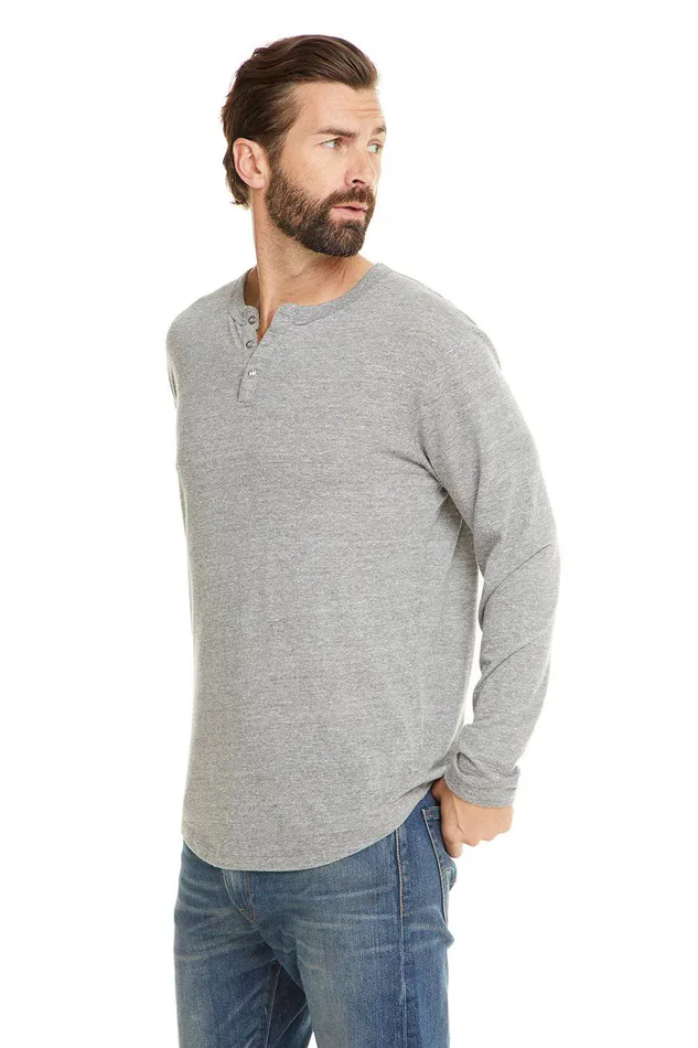 Tops TRIBLEND JERSEY LS HENLEY 8211 Chaser Brand Mens