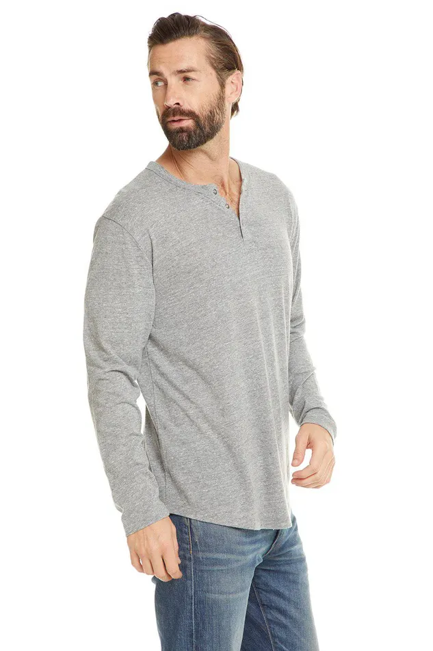 Tops TRIBLEND JERSEY LS HENLEY 8211 Chaser Brand Mens