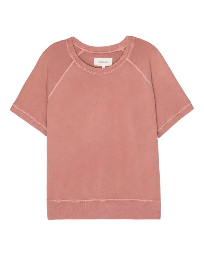 Tops Women039s The Great The Short Sleeve Sweatshirt Rose