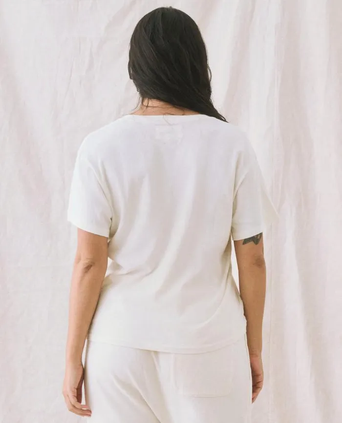Tops Women039s The Great The VNeck Tee Washed White