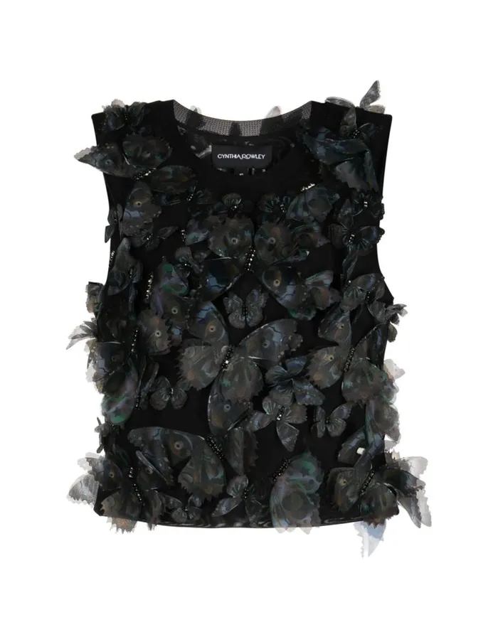 Tops Women Cynthia Rowley Butterfly Applique Top