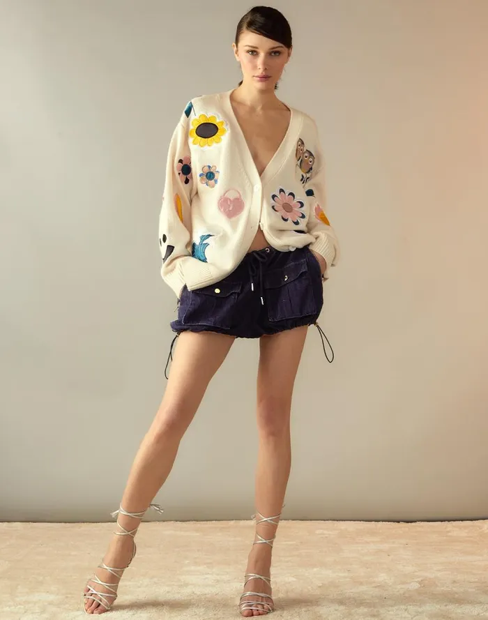 Tops Women Cynthia Rowley Playful Patchwork Cardigan