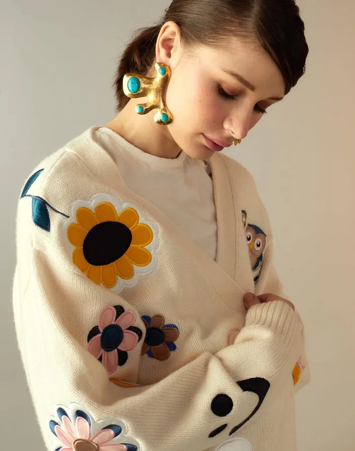 Tops Women Cynthia Rowley Playful Patchwork Cardigan