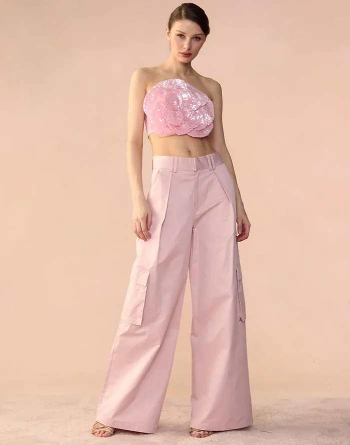 Tops Women Cynthia Rowley Sequin Flower Bandeau