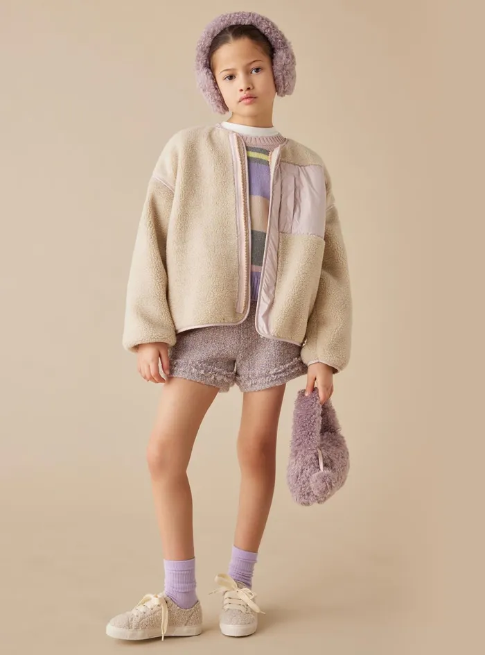 Trousers And Leggings Girl 216 Il Gufo Tweed Shorts