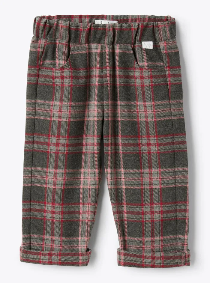 Trousers And Skirts Baby 036 Il Gufo Scots Pattern Technowool Trousers