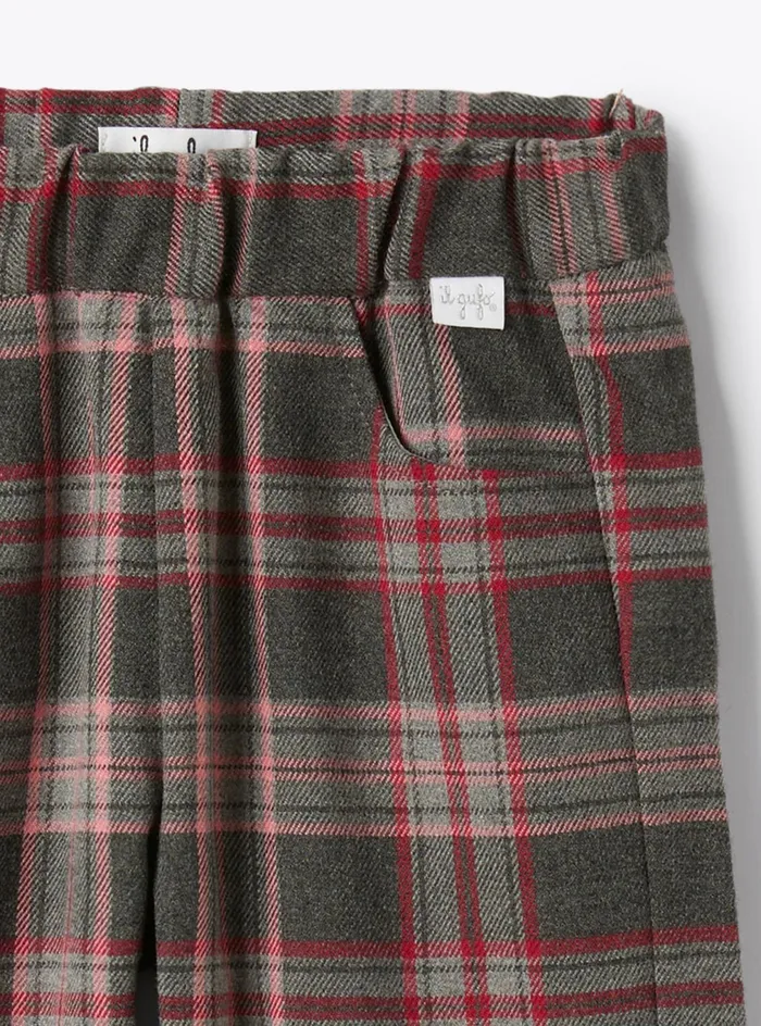Trousers And Skirts Baby 036 Il Gufo Scots Pattern Technowool Trousers