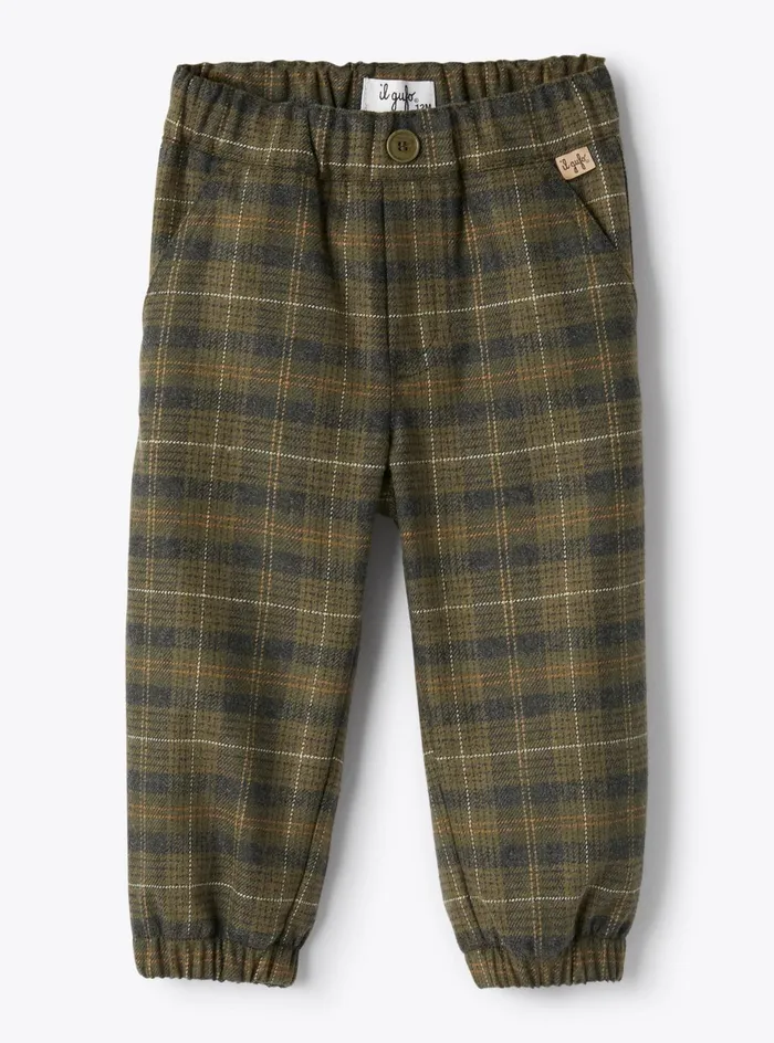 Trousers Baby 036 Il Gufo Checkered Cotton Blend Trousers