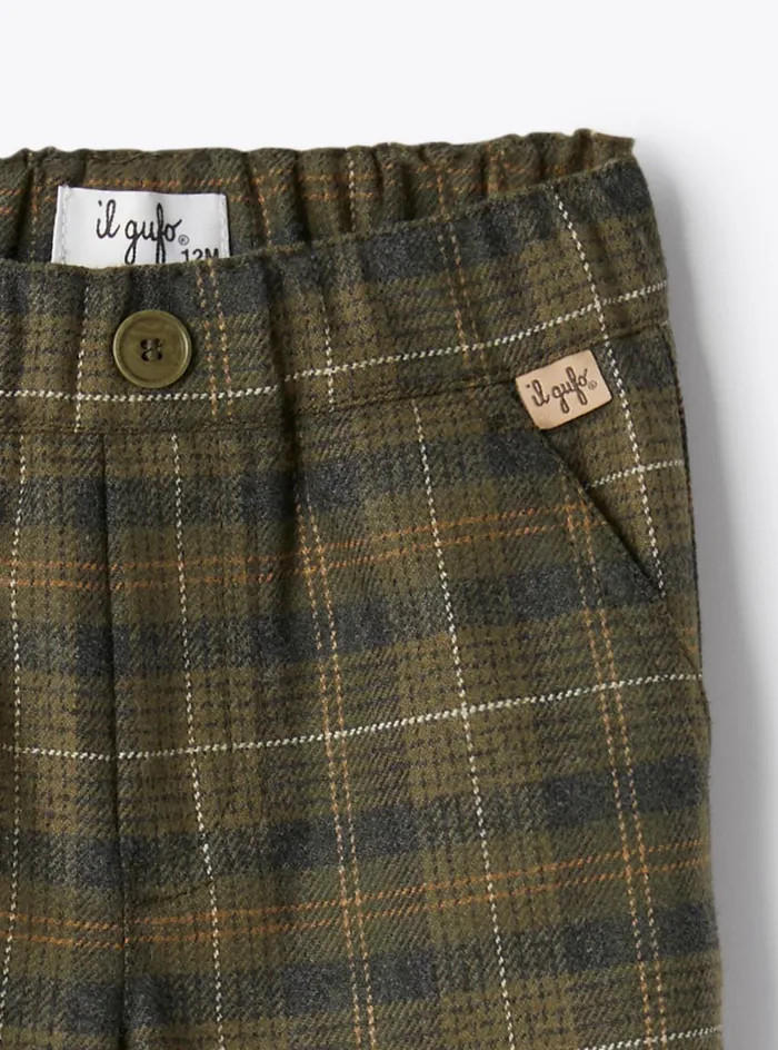 Trousers Baby 036 Il Gufo Checkered Cotton Blend Trousers