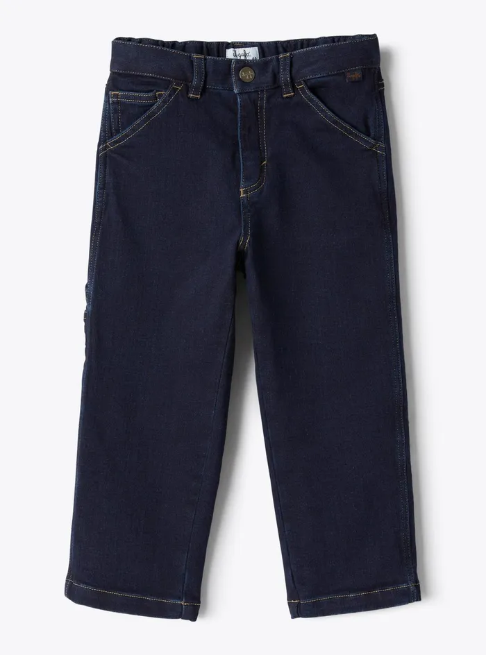Trousers Boy 216 Il Gufo Fleecelined Denim Workwear Pants