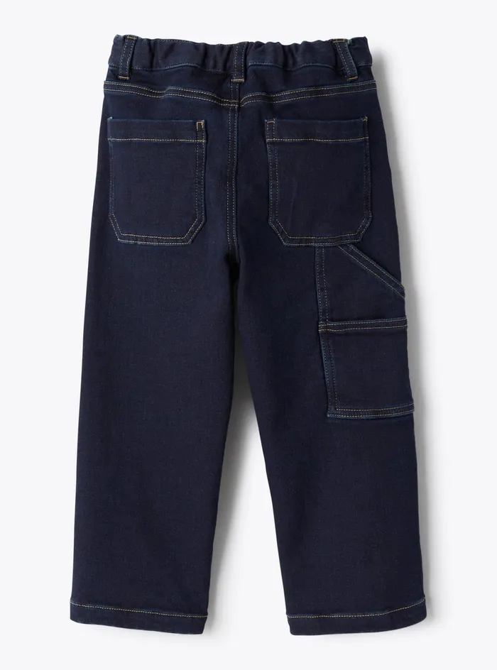 Trousers Boy 216 Il Gufo Fleecelined Denim Workwear Pants