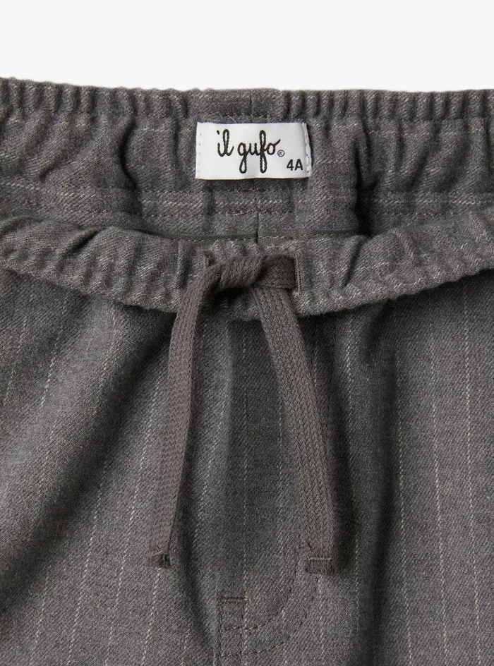 Trousers Boy 216 Il Gufo Gessato Trousers In Technowool