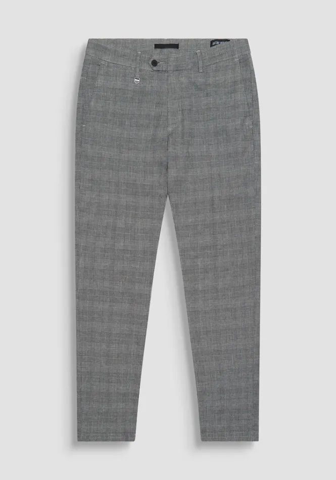 Trousers Men Antony Morato Bryan Skinny Trousers With Prince Of Wales Print In Stretch Cotton Blend Black