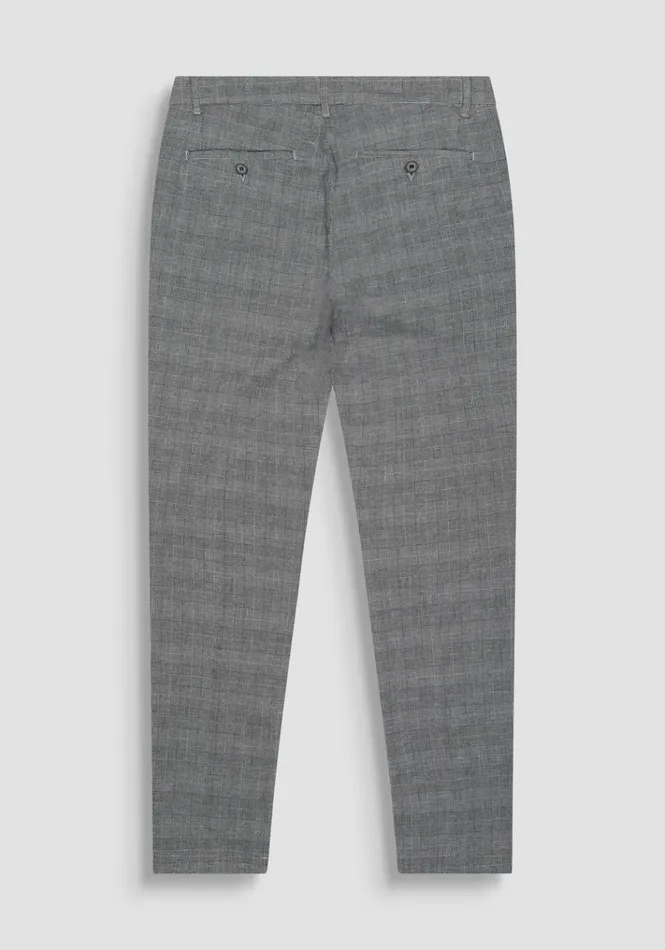 Trousers Men Antony Morato Bryan Skinny Trousers With Prince Of Wales Print In Stretch Cotton Blend Black