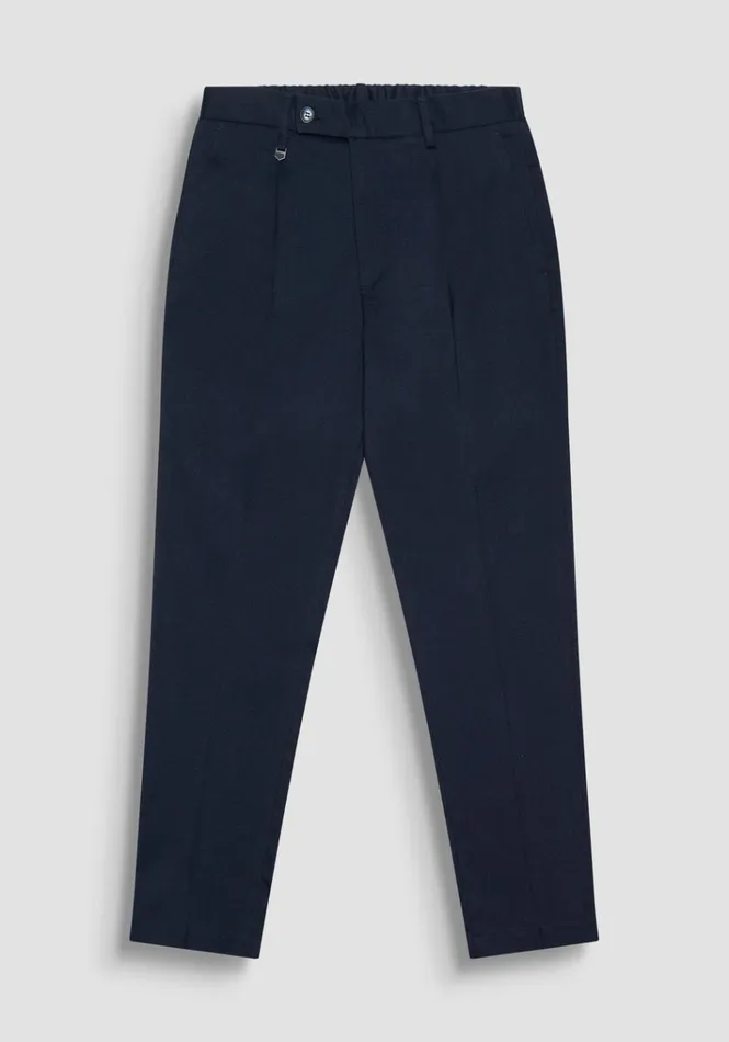 Trousers Men Antony Morato Regular Fit 034Luis034 Trousers In Elastic Viscose With Micro Pattern Blue Ink