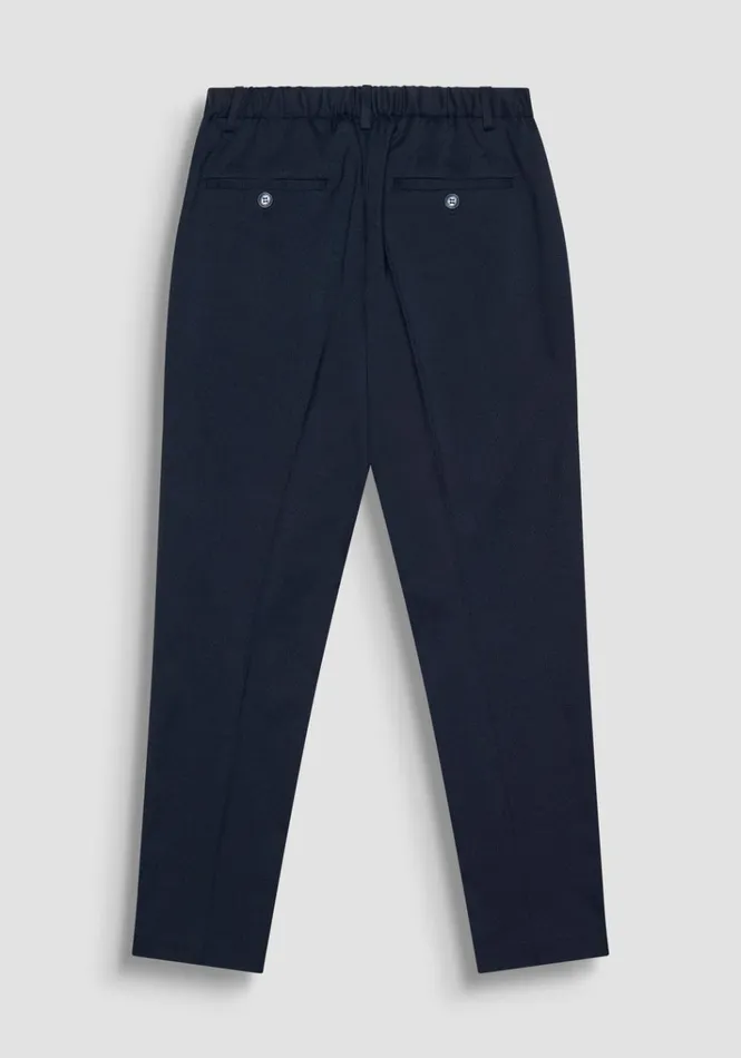 Trousers Men Antony Morato Regular Fit 034Luis034 Trousers In Elastic Viscose With Micro Pattern Blue Ink