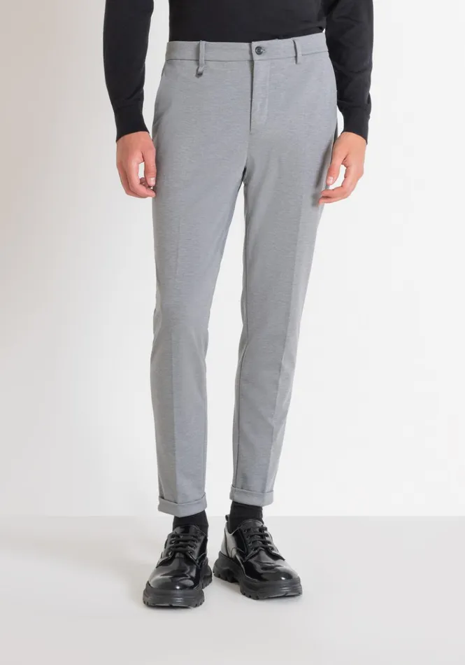 Trousers Men Antony Morato Super Skinny Fit 034Ashe034 Trousers In Jersey Fabric Ash Grey Trousers Men Antony Morato Super Skinny Fit 034Ashe034 Trousers In Jersey Fabric Ash Grey